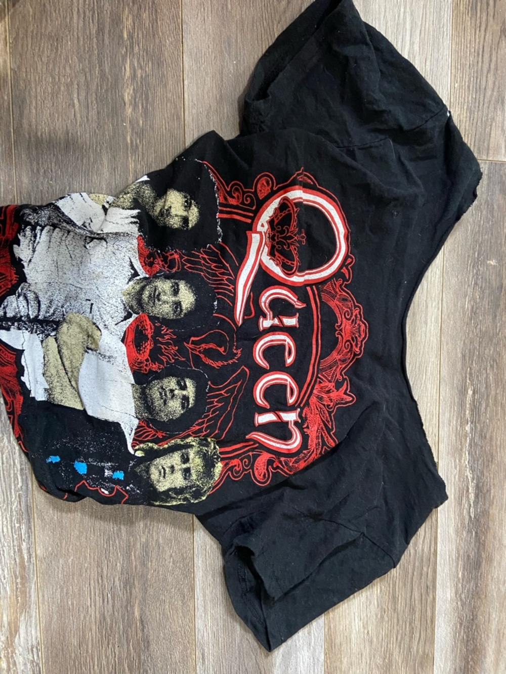Queen Band Black Graphic Tee with Red Logo